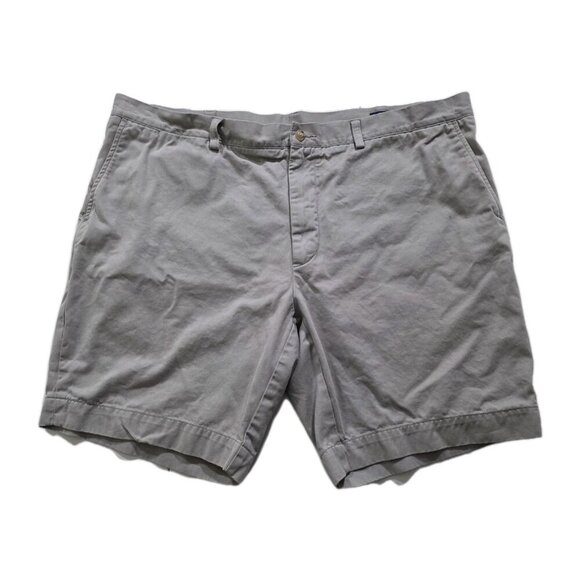 Polo Ralph Lauren Chino Shorts Mens 42 Gray Pockets Zip Cotton Classic Fit 9" - Picture 1 of 14